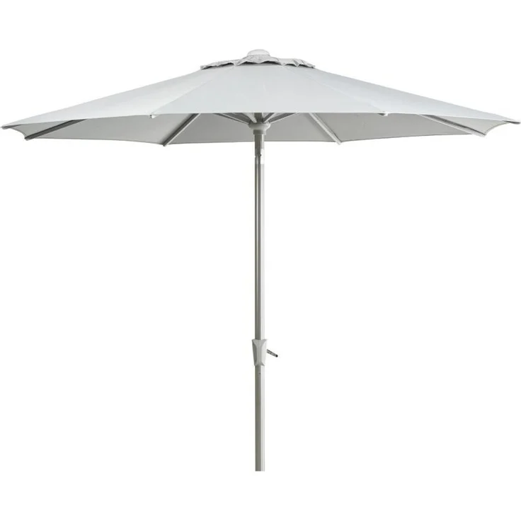 Sonnenschirm Abriola von Brafab aus Aluminium und Polyester, rund, neigbar, grau, Ø 270 cm