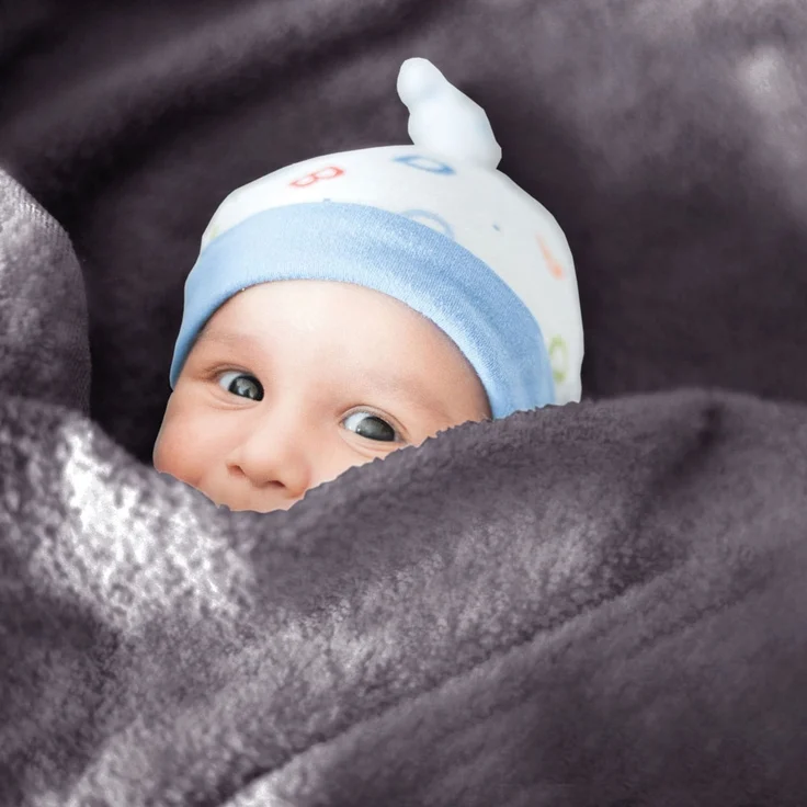 Babydecke Krabbeldecke Schmusedecke Kuscheldecke für Kleinkinder, flauschig weich nach ÖKO-TEX Standard 100 in vielen verschiedenen Ausführungen verfügbar in vielen Grüßen und Farben (ca. 60x80 cm / anthrazit - dunkelgrau) – Bild 2
