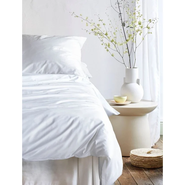 Irisette Mako-Satin uni Bettwäsche Set uni Paris 8000 weiss 155x200 cm + 1 x Kissenbezug 80x80 cm – Bild 5