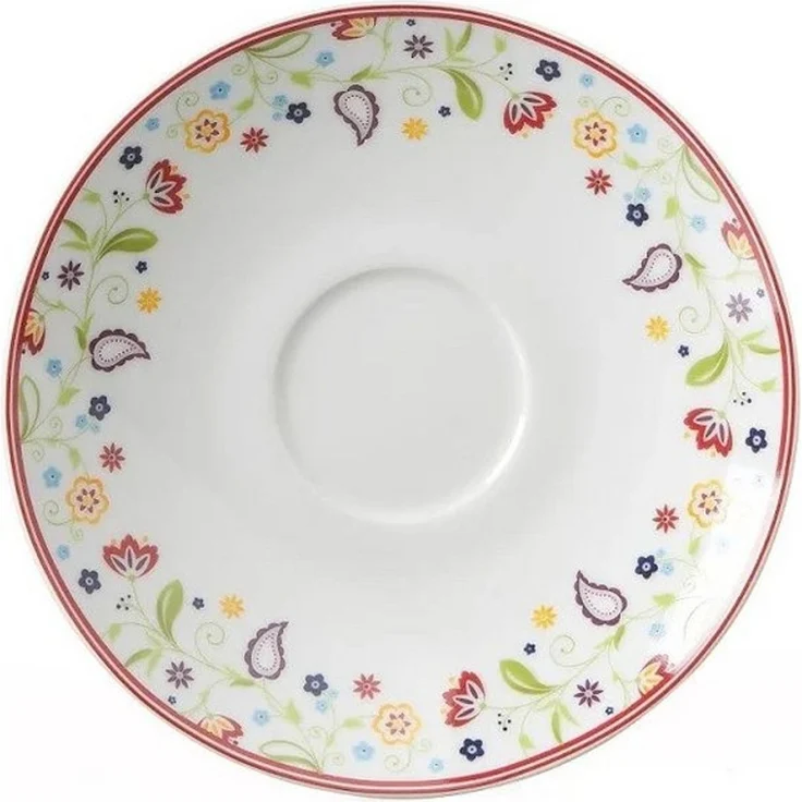 Flirt by R&B 018646 Doppio Shanti Kaffee-Untere, Untertass mit Paisley-Muster, Ø 16 x 2 cm, mehrfarbig – Bild 1
