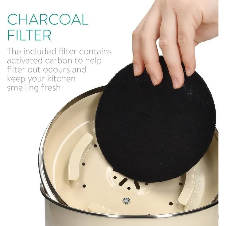 Navaris Mülleimer Komposteimer Abfalleimer für Biomüll - 5l, inkl. 3 Kohlefilter – Bild 2