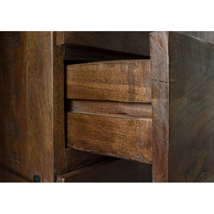 Highboard Akazie 100x40x150 dunkelbraun lackiert BARK #206 – Bild 6