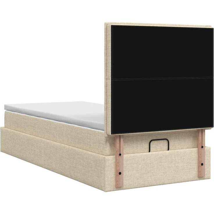 vidaXL Ottoman-Bett mit Matratze und LED Creme 90 x 200 cm Stoff 3457963 – Bild 10