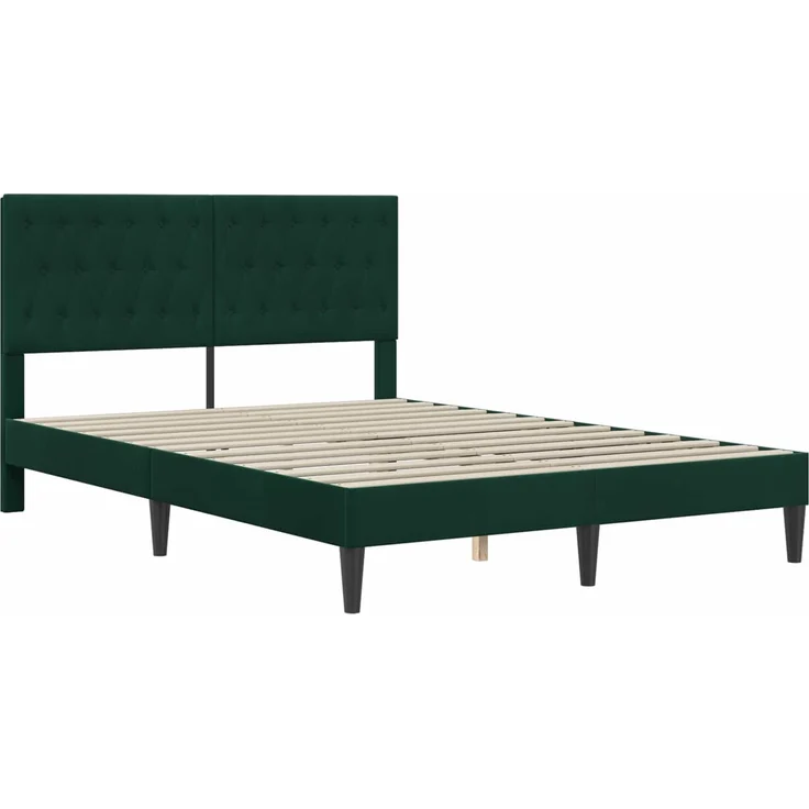 vidaXL Bettrahmen mit Kopfteil Dunkelgrün 120 x 200 cm Samt 42027657 – Bild 3