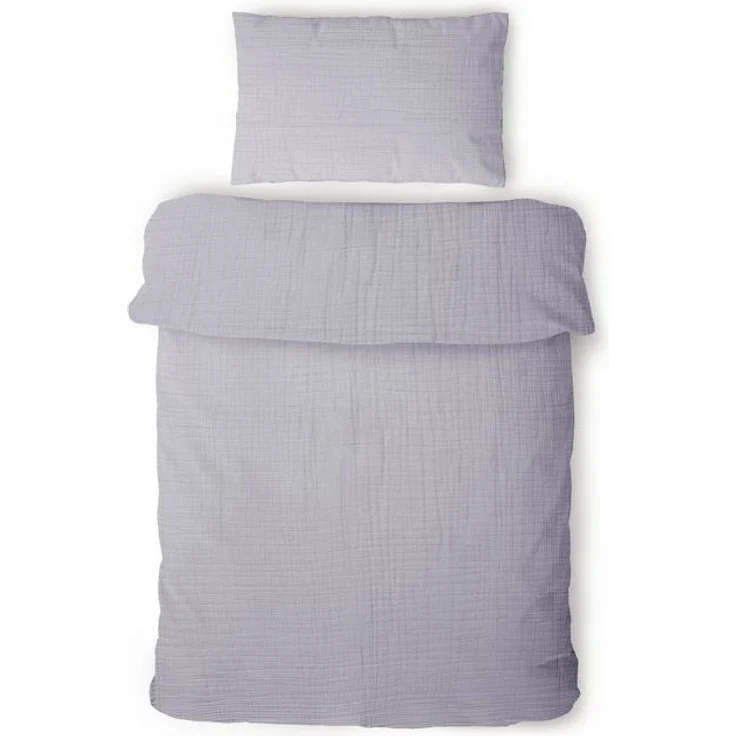 Laynenburg Kinderbettwäsche Musselin 2 teilig aus 100% Baumwolle in 100x135 cm + 40x60 cm, atmungsaktiv & bügelfrei – 3 lagig mit Reißverschluss & Haltebändern – Bild 4