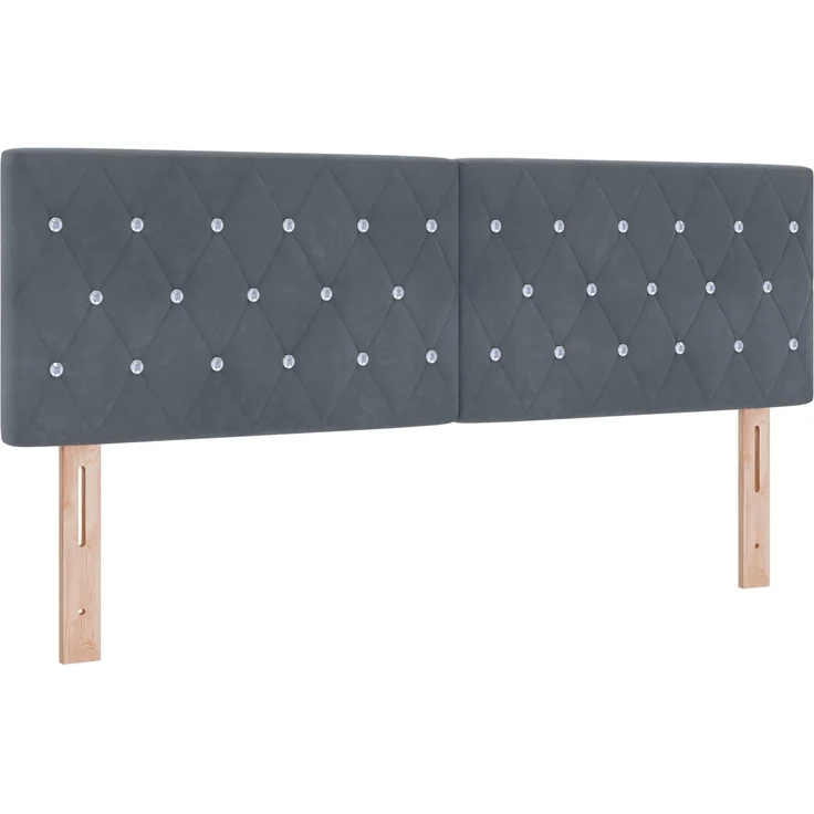vidaXL Boxspringbett mit Matratze Dunkelgrau 140 x 200 cm Samt 3451686 – Bild 4