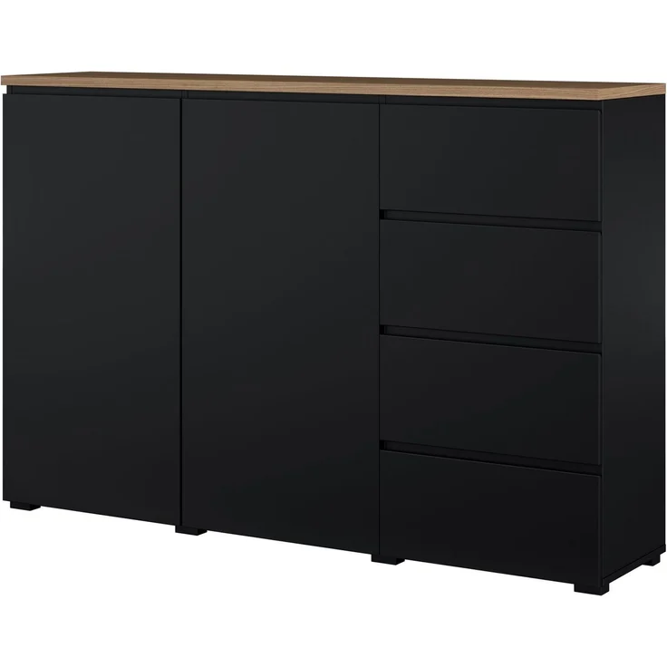 OTTO home Highboard Modo, Breite 150 cm, moderne grifflose Kommode 2Türen/4 SK, Schubladenkommode mit viel Stauraum, Einlegeböden verstellbar – Bild 1