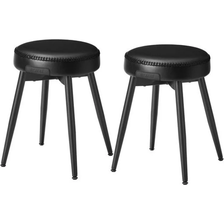 Vasagle Esszimmerstühle (2 St), Sitzhocker, EKHO Series, Kunstleder, 48,2 cm hoch, tintenschwarz – Bild 1