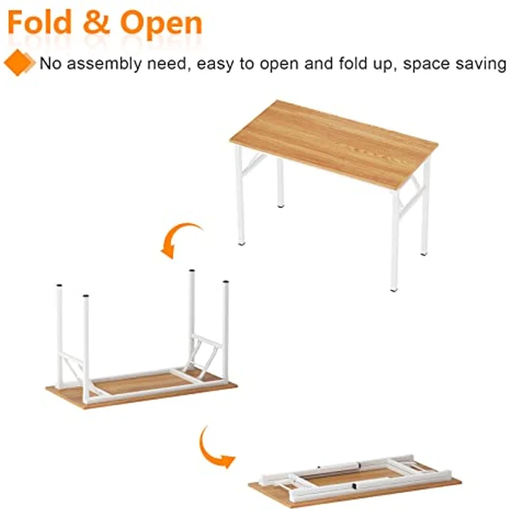 SogesHome Klapptisch Computertisch 80x40 cm PC Tisch Kleiner Schreibtisch Bürotisch Büroarbeitsplatz für Home Office Verwendung Schreibtisch Esstisch Konferenztisch – Bild 7