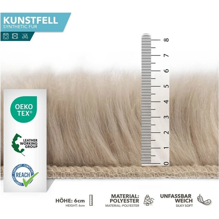 Karat Fellteppich Kunstfell Nelly, Kuschelig – Bild 3