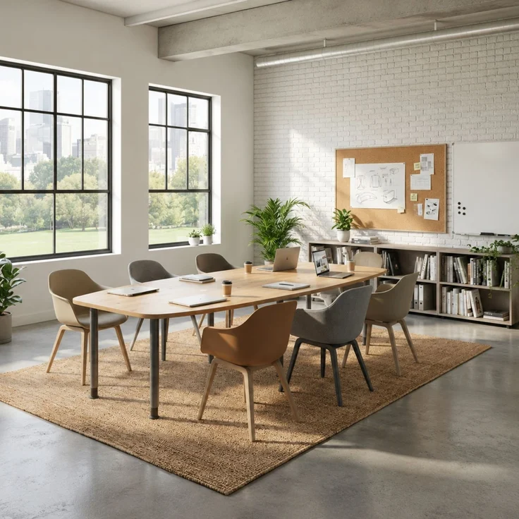 bümö Konferenztisch oval 280x130 cm in Ahorn, Tischsäulen in Graphit - Großer Besprechungstisch, Meetingtisch für 10 Personen, XXL-Tisch für Konferenzraum, Meeting & Besprechungsraum, KT28S-3-G – Bild 10