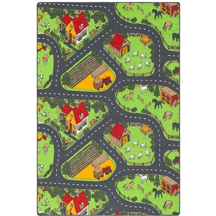 Snapstyle Kinder- und Spielteppich, 100% Polyamid, Bauernhof, 80x160 cm – Bild 8