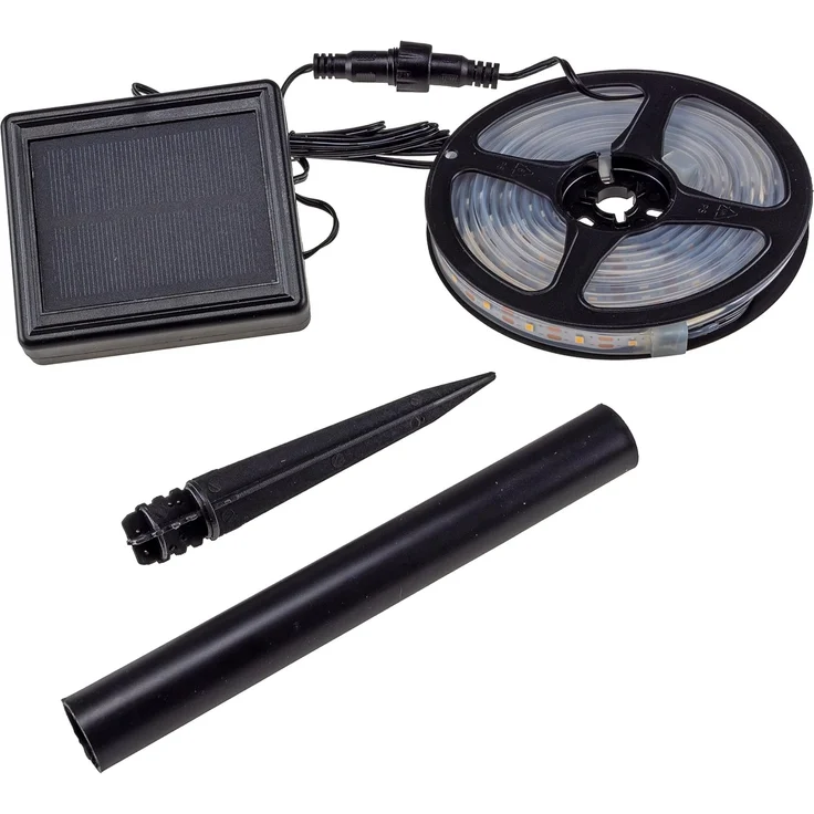 LED Solar Leuchtstreifen 3m Solarleuchte mit Dämmerungssensor Led-Streifen Solarzelle Erdspieß IP44 Aussenbeleuchtung im Silikon Schlauch Licht Warmweiß [Energieklasse A+] – Bild 6