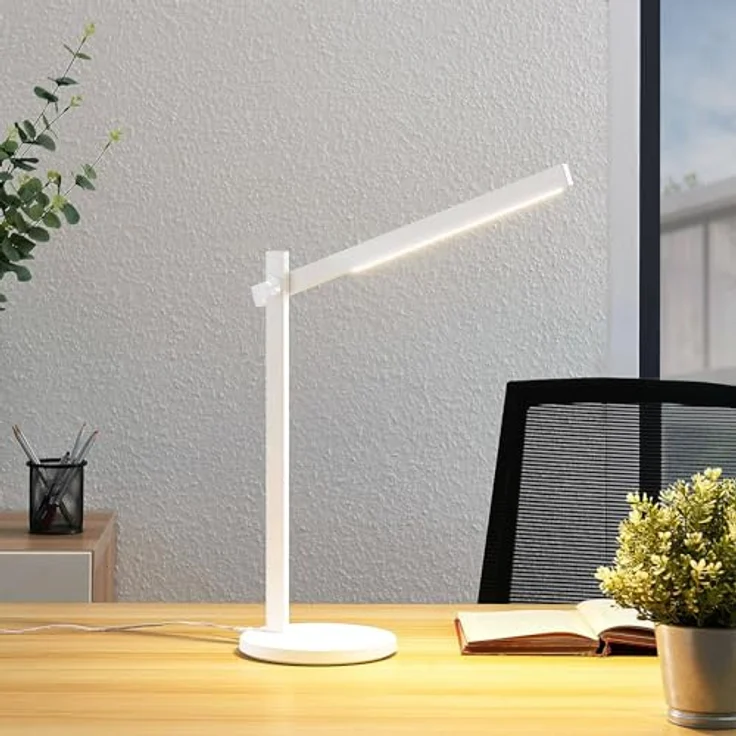Lindby LED-Schreibtischlampe Loretta, Höhe 43 cm, weiß, verstellbar mit Dimm- und CCT-Funktion – Bild 3