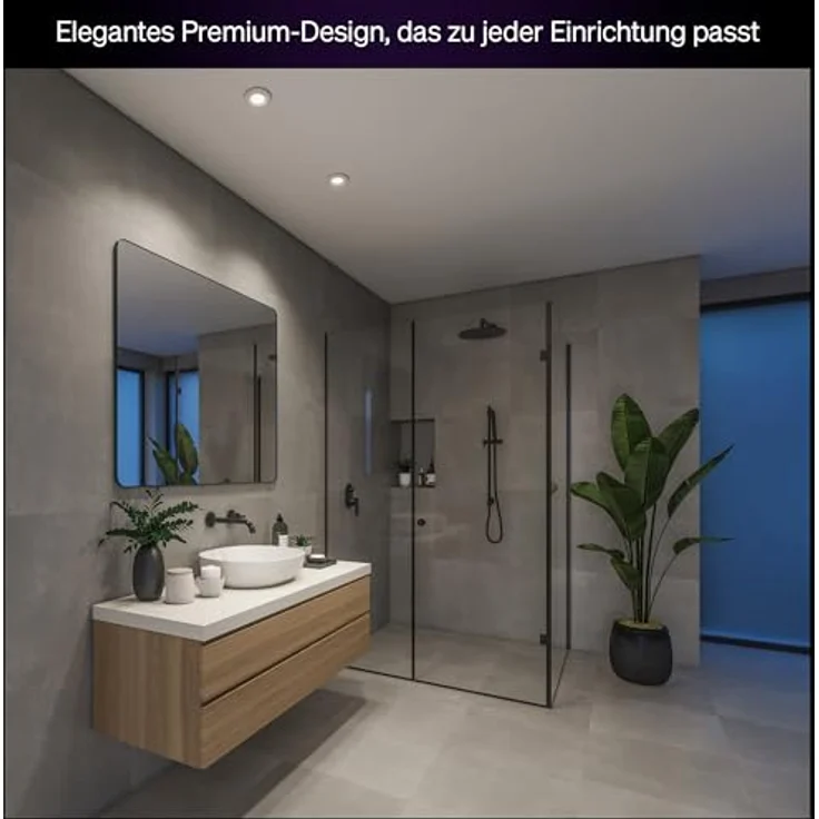 Philips Hue White Ambiance Adore 3er Deckenspots rund, weiß 3x250lm inkl. Dimmschalter, Bad-Beleuchtung, dimmbar, steuerbar via App, kompatibel mit Amazon Alexa (Echo, Echo Dot), neue Generation – Bild 4