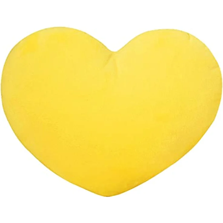Herzkissen, Herz Kissen Kinderzimmer, Kuschelkissen Kinder Herzform Dekokissen Kopfkissen Kissen Zierkissen, Plüsch Kinderkissen für Kinderzimmer Sofa Dekoration (Gelb,40 cm) – Bild 2
