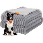 Feandrea Hundedecke, wasserdichte Decke, XL, 152 x 127 cm, für mittelgroße, große Hunde, beidseitig verwendbar, Hundesofa waschbar, taubengrau-hellgrau PPBDE036G01