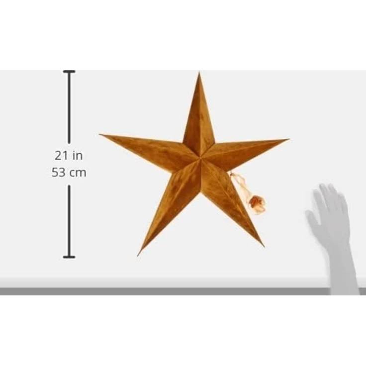 STAR TRADING LED Stern LED Papierstern Velvet Weihnachtsstern hängend 60cm Drahtlichterkette, LED Classic, warmweiß (2100K bis 3000K) – Bild 6