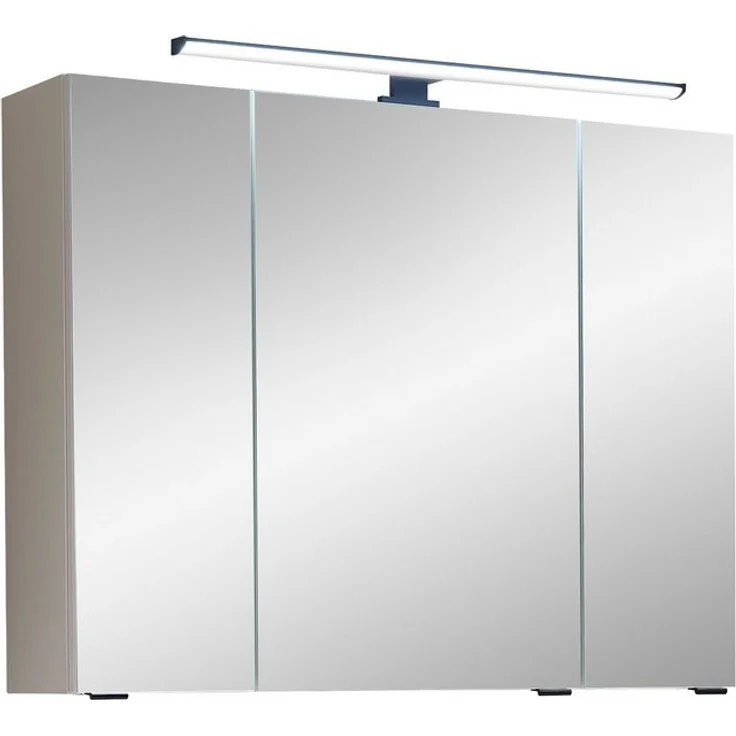 Saphir Badezimmerspiegelschrank Quickset 500, 3 Türen, 80cm breit, LED-Aufsatzleuchte inkl. Schalter und Steckdose – Bild 4