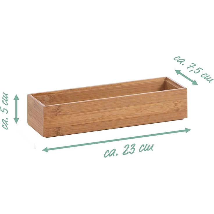 Zeller Present Aufbewahrungskorb Ordnungsbox, Bambus, 23 x 7,5 x 5 cm – Bild 3