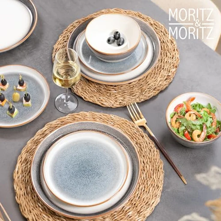Moritz & Moritz Kombiservice TARENTO 48tlg Geschirr Set (48-tlg), 12 Personen, Steinzeug, Steinzeug Tafelservice – Bild 7