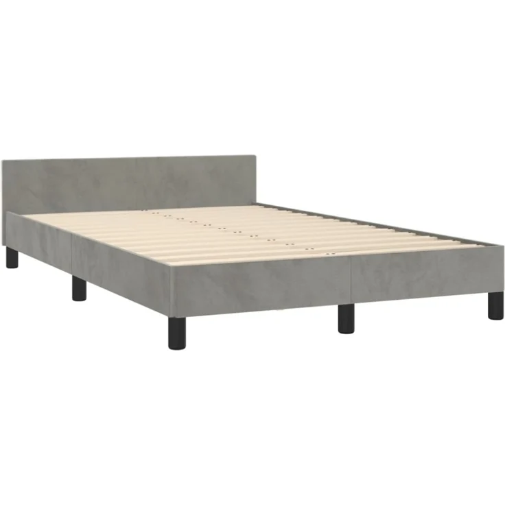 vidaXL Bettgestell ohne Matratze Hellgrau 120x190 cm Samt 379547 – Bild 8