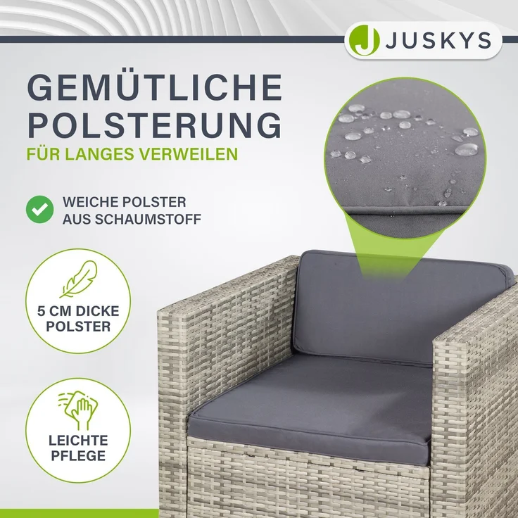 Juskys 'Punta Cana' Lounge, Polyrattan , Grau | Dunkelgrau, L – Bild 4