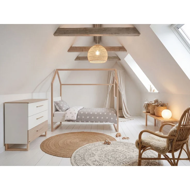 roba Kinderzimmerset Noah - Babyzimmer Set mit Babybett 70 x 140 cm und Wickelkommode - Holz in Weiß & Cashmere - Modernes 2-teiliges Set – Bild 4