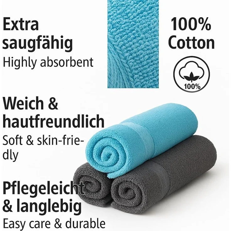 Betz Handtücher Premium Handtuch-Set 10-teilig, (Set, 10-St), Duschtücher, Handtücher, Gästetücher & Waschhandschuhe – Bild 4