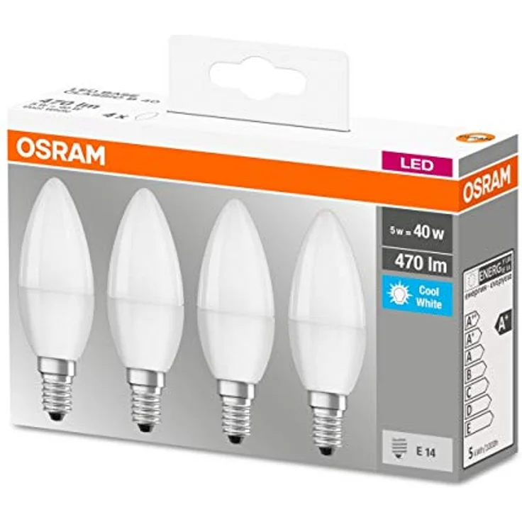 OSRAM LED-Kerzenlampe E14, 4,9W, 4er Set, mattes Glas, 4.000K – Bild 6