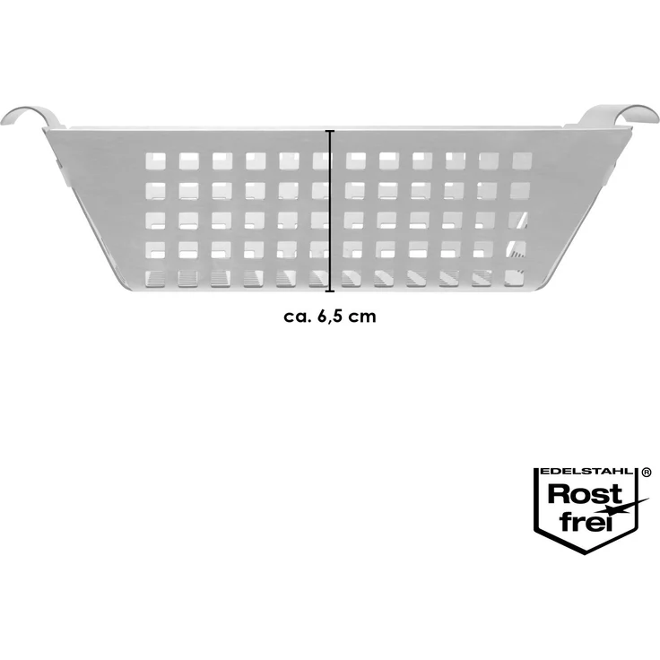 Grillkorb 25 x 21 x 6,5 cm Edelstahl Grillpfanne Grillplatte – Bild 6