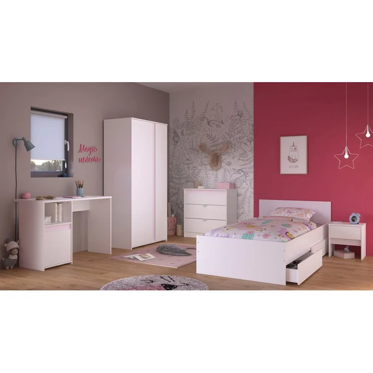 Parisot Hochbett Pirouette 21 Weiß/Grau oder Rosa 90x200 cm
