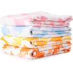 CuddleBug „Kunterbunte Tierchen“ 4 Stück 120x120 cm Lange Baby Decke für Babys | 5 Farbkollektionen | Musselin Decke | Babydecke Mädchen oder Jungen | Babydecke Baumwolle