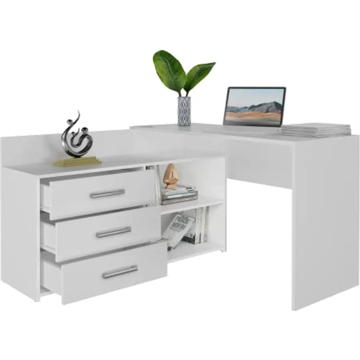 ibonto SCHREIBTISCH 120x50x76 cm Weiß Computertisch (H 76 x T 50 x B 120 cm) – Bild 6