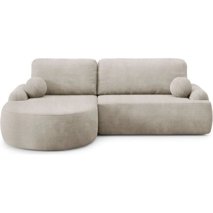 Lookway Ecksofa CLEO CORD Rundes Ecksofa mit Schlaffunktion und Bettkasten – Bild 1