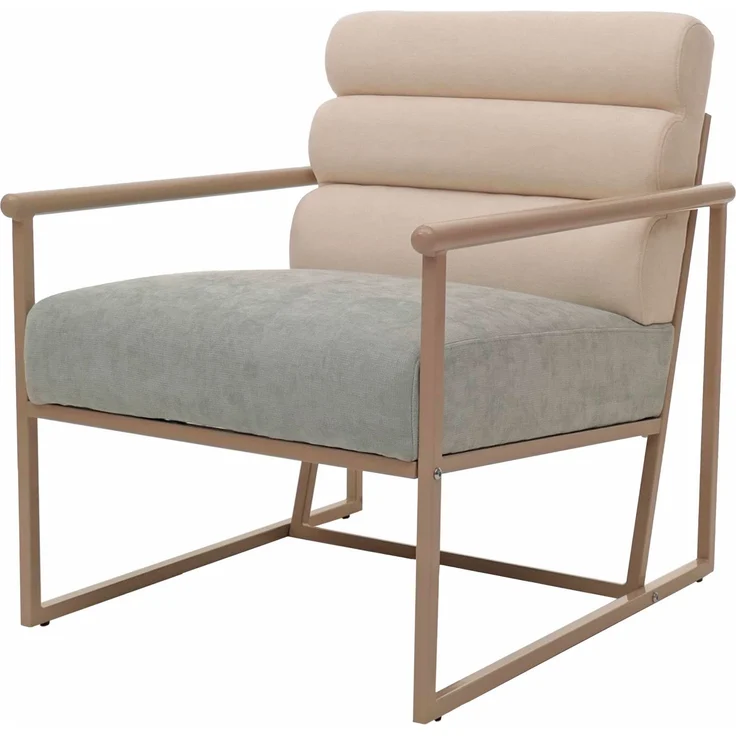 Lounge-Sessel HWC-O38, Cocktail-/Polstersessel Clubsessel, Stoff/Textil (420 g/m²) Metall MVG ~ beige, Polster blau-grün – Bild 9