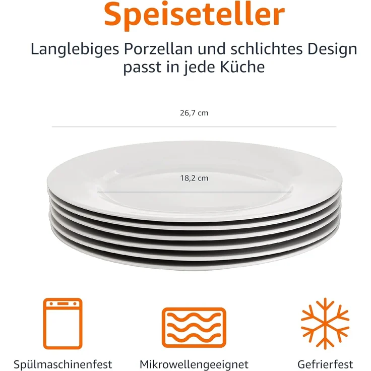 AmazonBasics Essteller-Service, 6-teilig – Bild 3