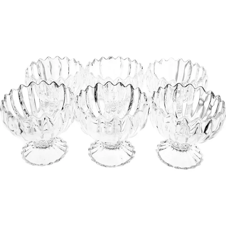6er-Set Glasschalen 200ml, Lotus-Design - Perfekt für Desserts & Snacks – Bild 4