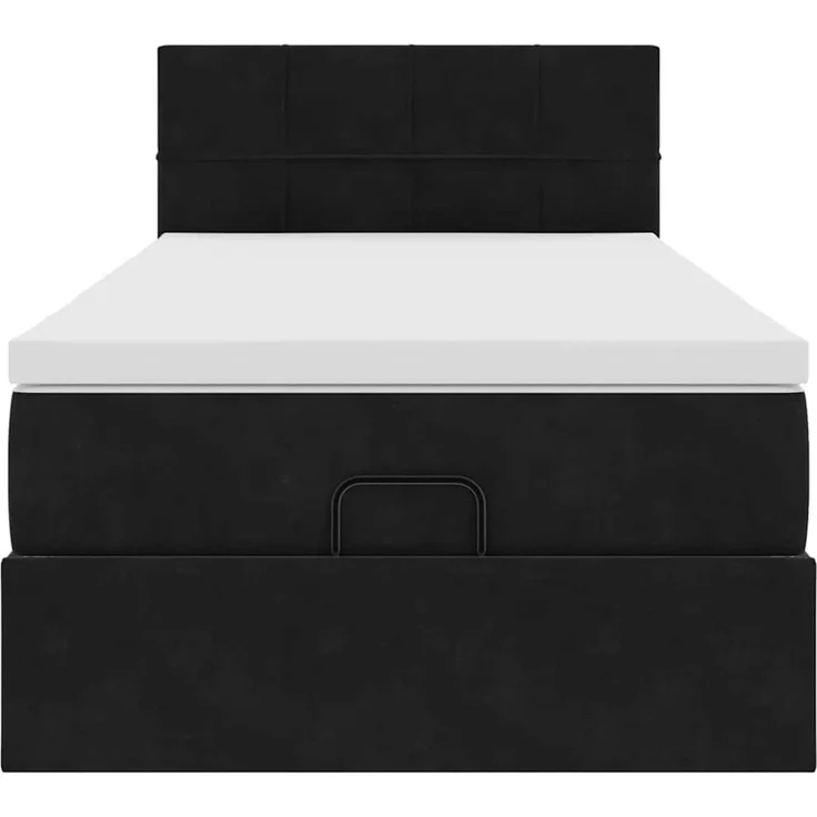 vidaXL Ottoman-Bett mit Matratze & LEDs Schwarz 90x200 cm Samt 3312598 – Bild 6