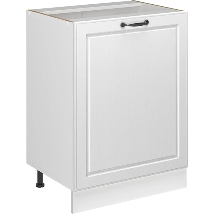 Küchenunterschrank R-Line Weiß Landhaus/Weiß 60 cm mit 1 Tür ohne Arbeitsplatte Vicco – Bild 1