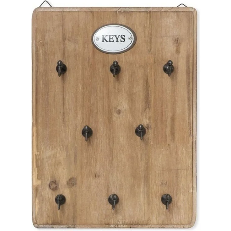 Moritz Schlüsselbrett Schlüsselkasten 25x33cm Keys 8 Haken braun Schlüsselhalter Vintage Schlüsselboard Schlüsselaufbewahrung – Bild 4