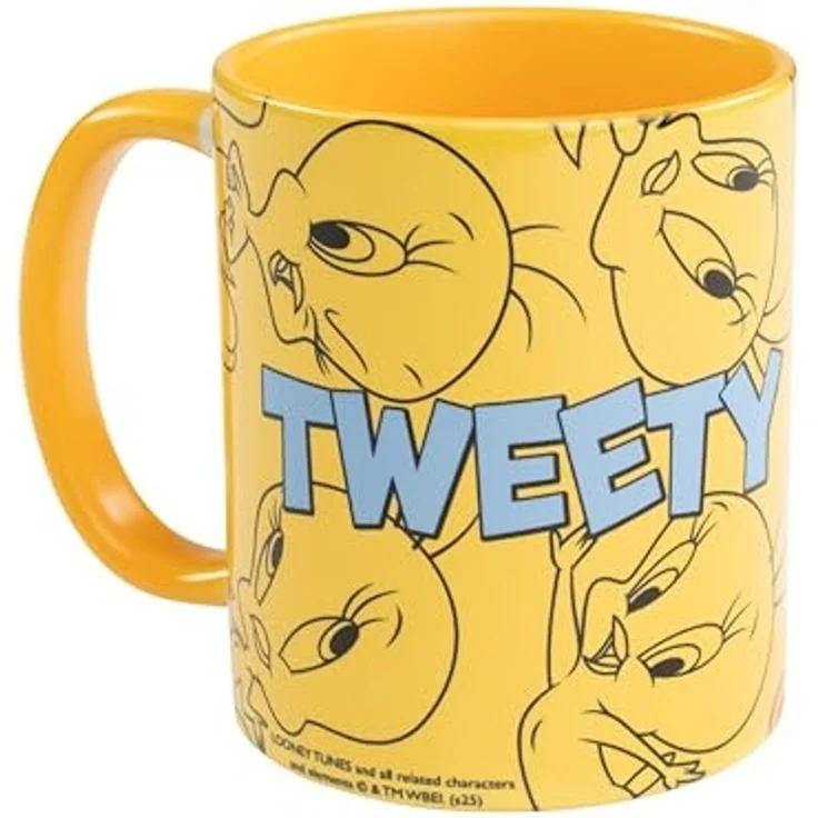 United Labels® Tasse Looney Tunes Tasse Tweety allover Kaffeetasse Becher 320 ml, Keramik – Bild 3