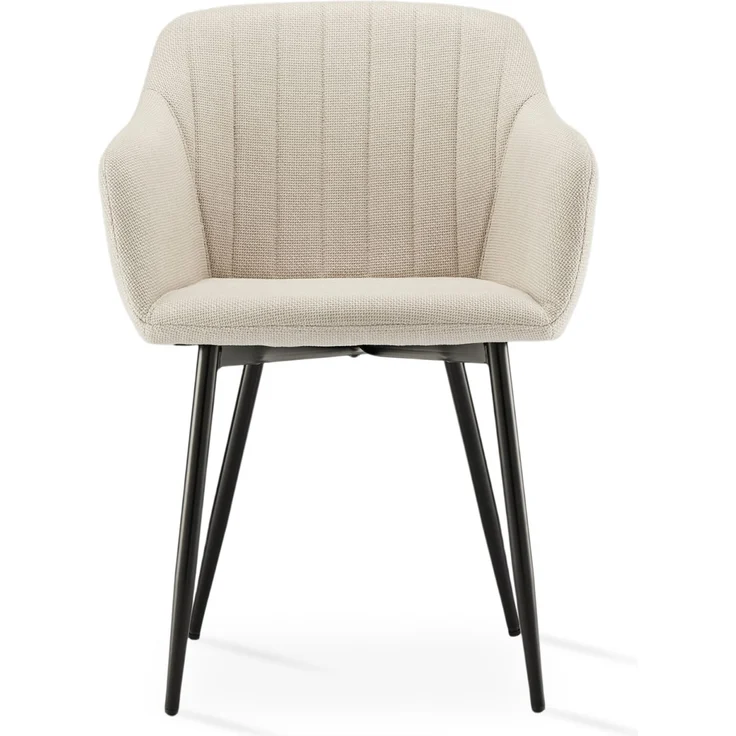 GOEURVANT 711 Esszimmerstühle 2er-Set mit Armlehnen, Webstoff - Beige Stoff – Bild 3