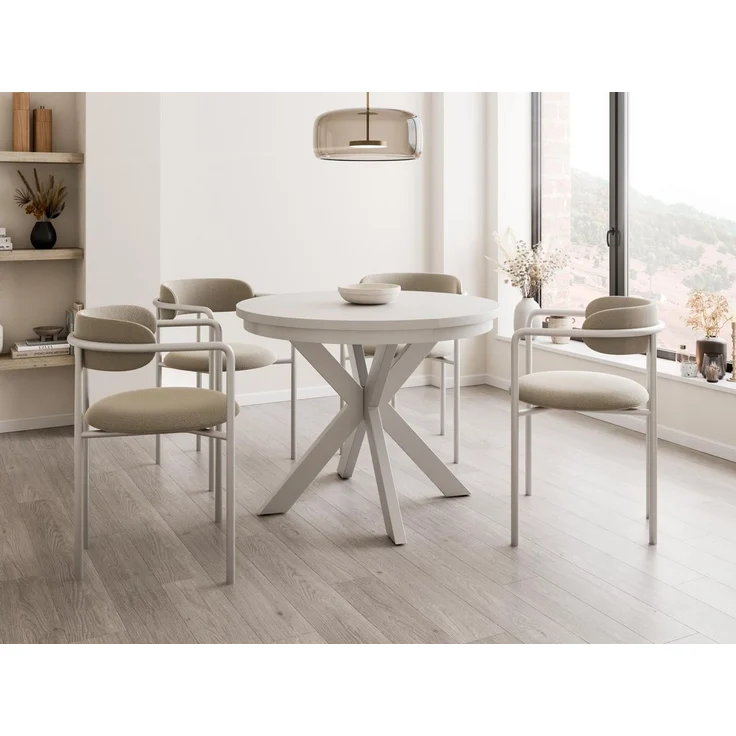 Compleo Esstisch modern, Metallbeine, Runder Esszimmertisch BELLAMI, TOPPSELLER, MADE IN EU – Bild 4