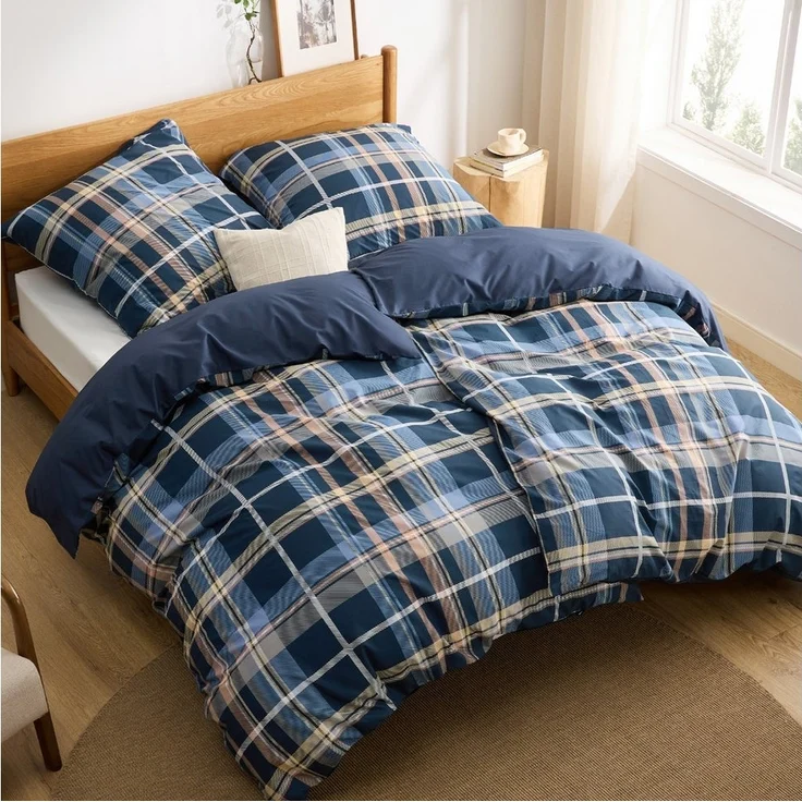 BEDSURE Wendebettwäsche mit Zweige-Design und Reißverschluss, ÖKO-TEX zertifiziert, Baumwolle, 4 teilig, aus 100% natürlicher Baumwolle, mit 8 stabilen Eckbändchen – Bild 5