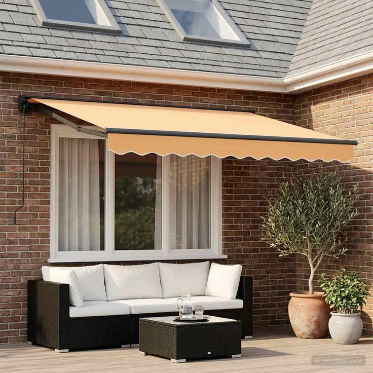 vidaXL Einziehbare Markise Sand 3 x 2,5 m Polyester und Aluminium 3425902 – Bild 1