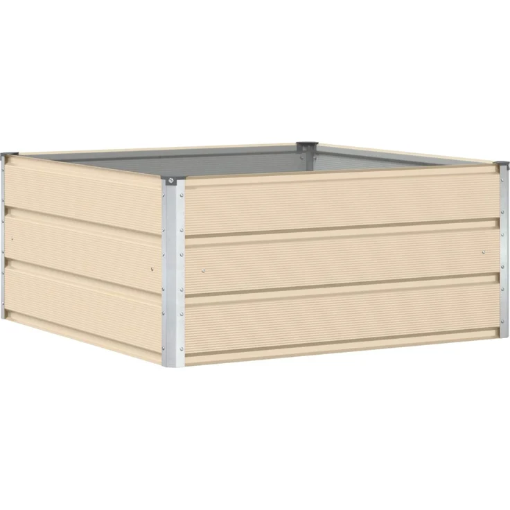vidaXL Pflanzkübel Elfenbein 100 x 100 x 45 cm Stahl 42018078 – Bild 1