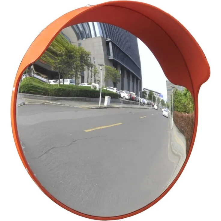 vidaXL Verkehrsspiegel Konvex PC-Kunststoff Orange 45 cm Outdoor 141680 – Bild 1