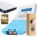 Arensberger Matratzen Topper PREMIUM, 90x200cm, Gelschaum Matratzentopper, waschbarer Bezug, geeignet für Federkern & Schaumstoff Matratzen, Höhe 8cm