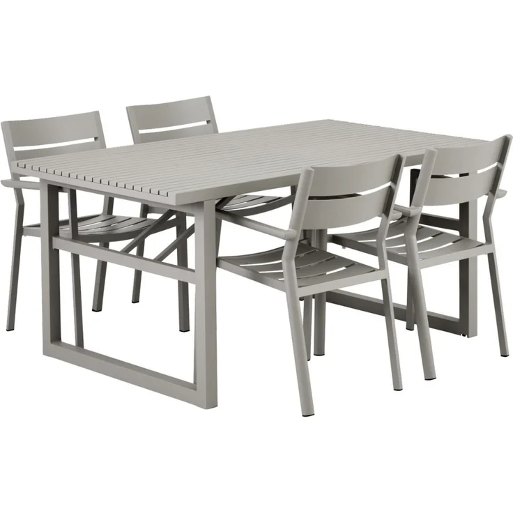 Gartenesstisch Vevi aus Aluminium, modern, beige, für 4–6 Personen, 160x90 cm – Bild 2